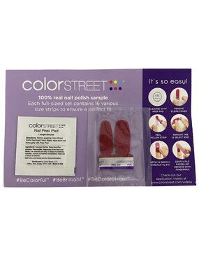 Color Street Crantastic 2 Nail Polish Strips Red Glitter Long Lasting Twosies